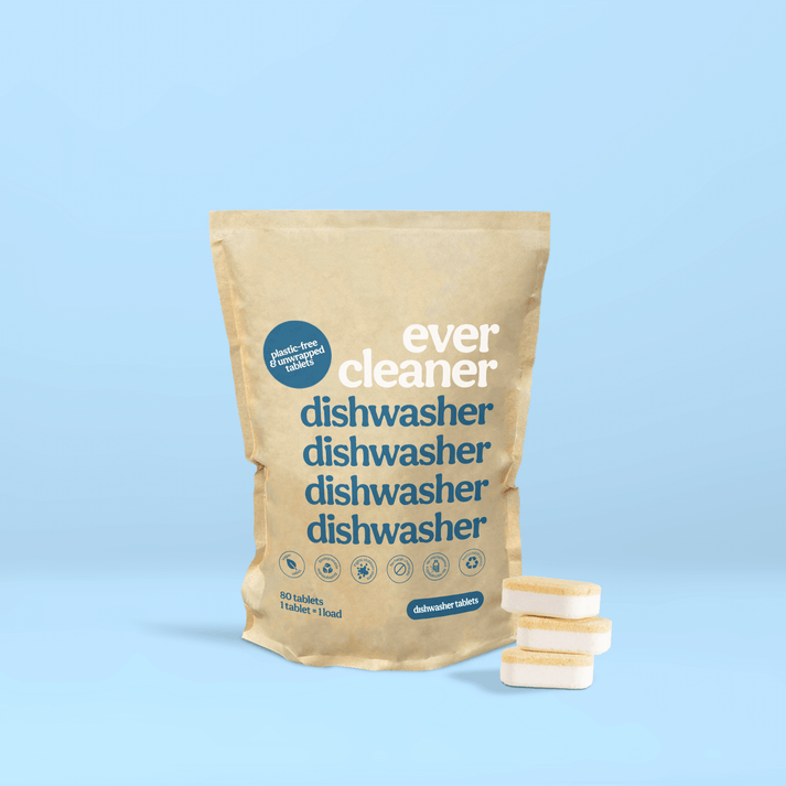 Ever Cleaner laundry detergent sheets held by hand for all wash types.